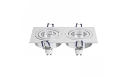 Pasadena Infälld Spotlight 2xGU10 Borstad Aluminium