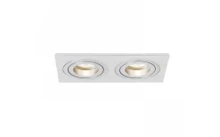 Pasadena Infälld Spotlight 2xGU10 Borstad Aluminium