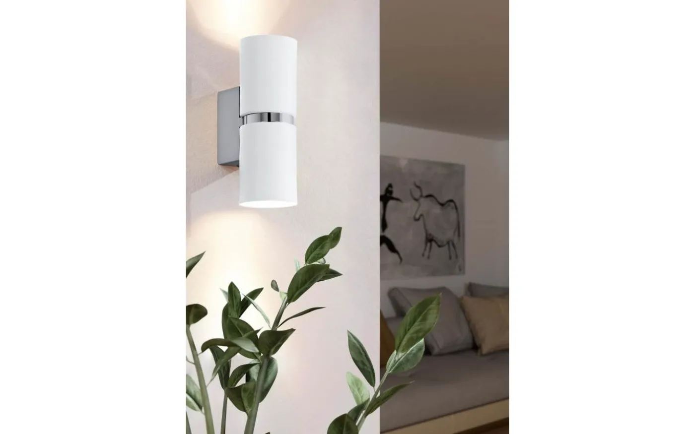 Passa Vägglampa LED 3000K 2x3W Krom/Vit