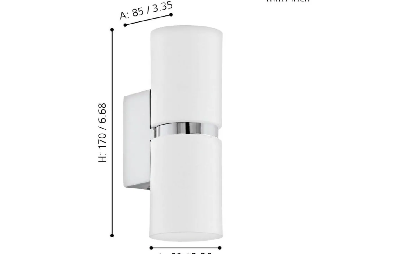 Passa Vägglampa LED 3000K 2x3W Krom/Vit