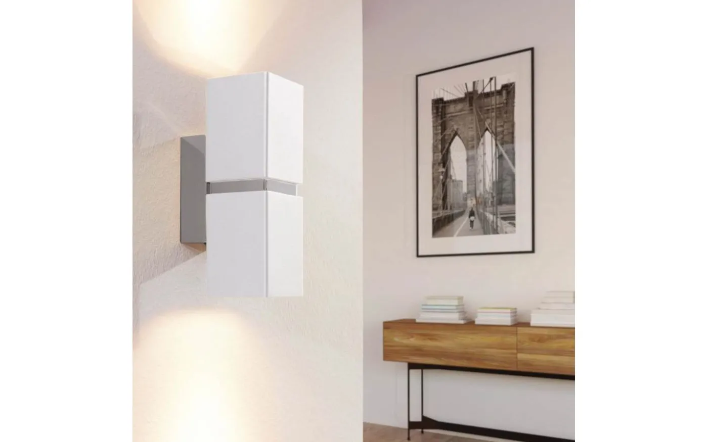 Passa Vägglampa LED 3000K 2x3W Krom/Vit