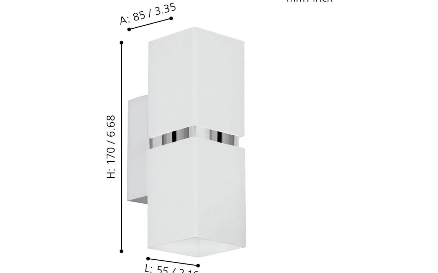 Passa Vägglampa LED 3000K 2x3W Krom/Vit