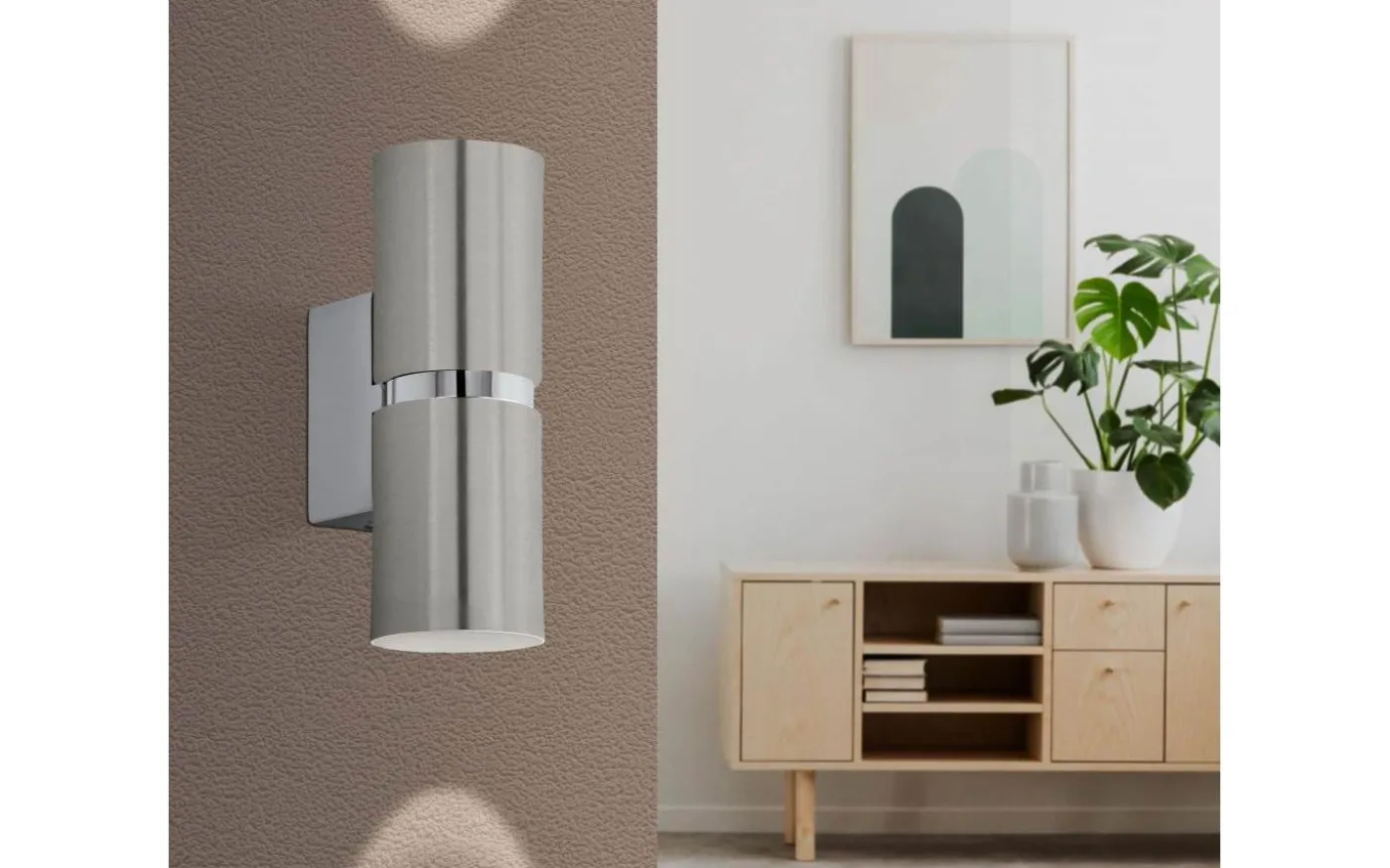 Passa Vägglampa LED 3000K 2x3W Krom/Nickel