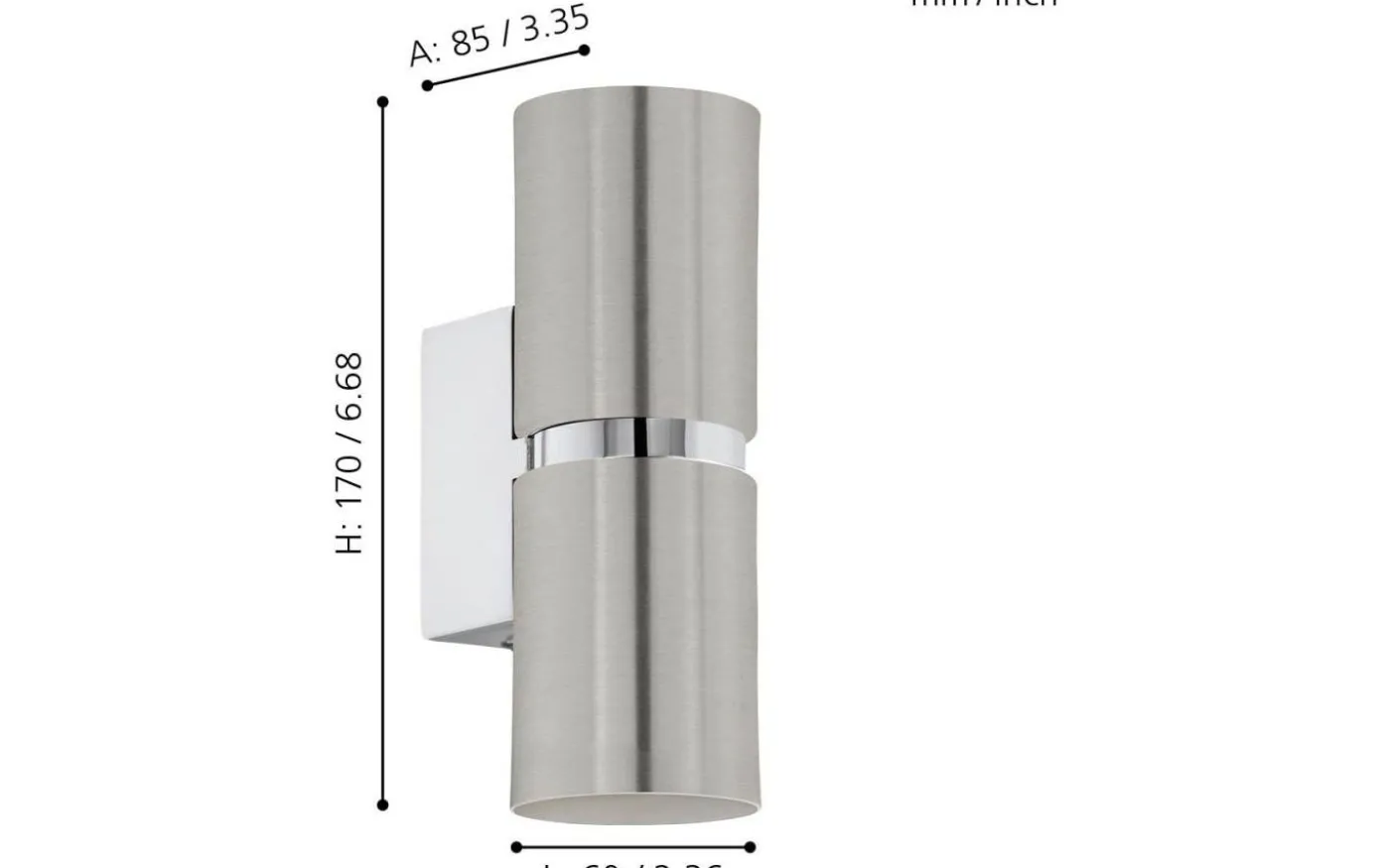 Passa Vägglampa LED 3000K 2x3W Krom/Nickel