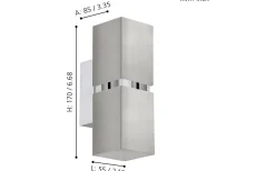 Passa Vägglampa LED 3000K 2x3W Krom/Nickel
