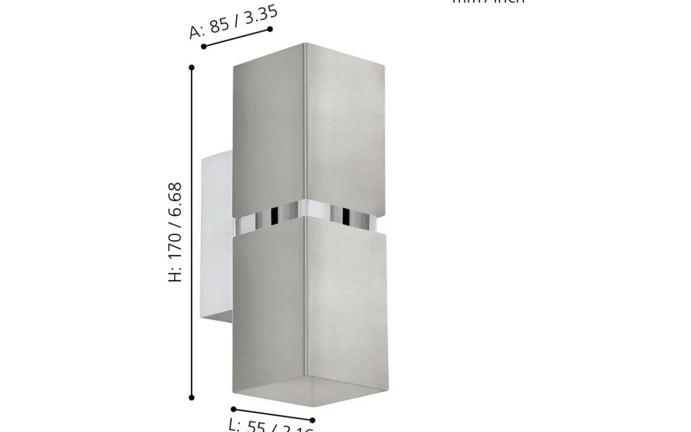 Passa Vägglampa LED 3000K 2x3W Krom/Nickel