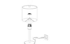 Pasteri Bordslampa 40cm Nickel/Vit