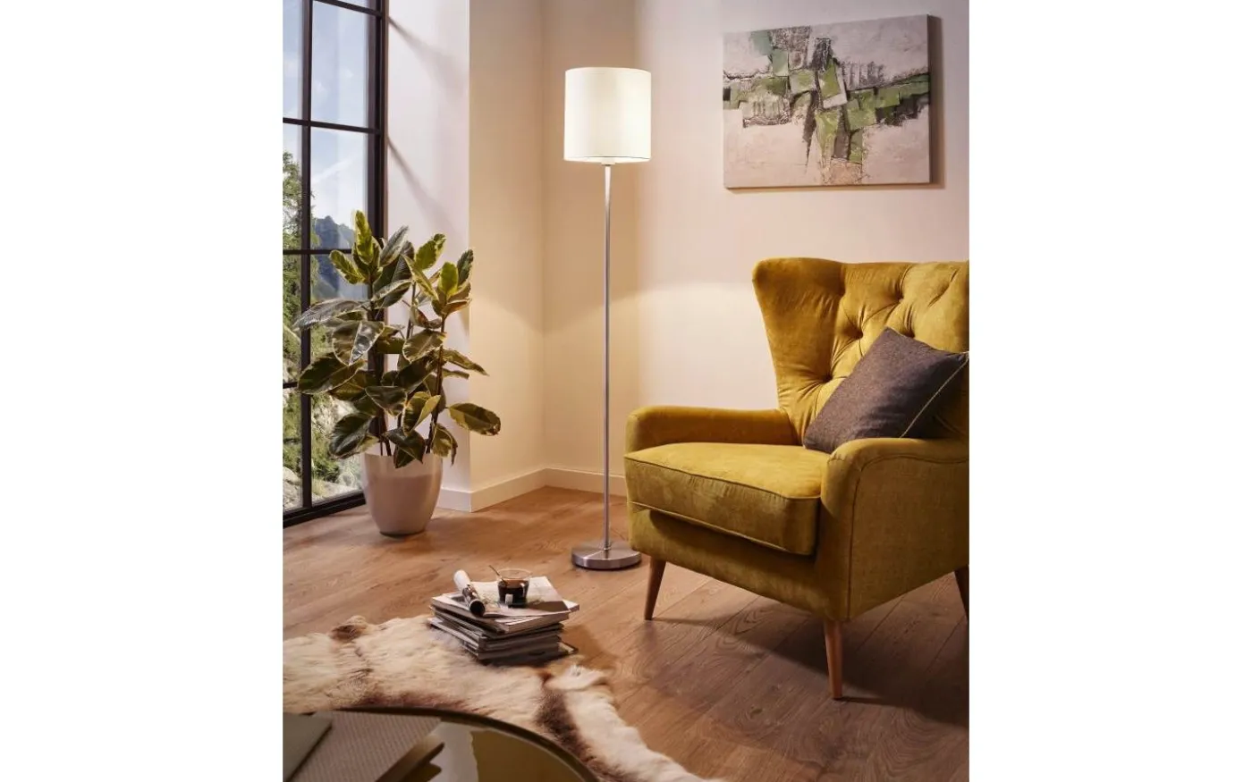 Pasteri Golvlampa 158cm Matt Nickel/Vit