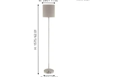 Pasteri Golvlampa 158cm Matt Nickel/Taupe