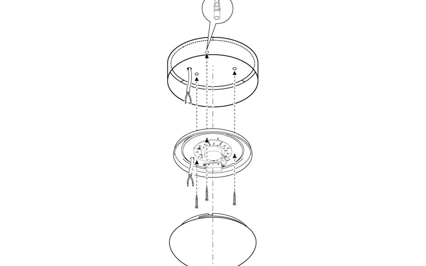 Pasteri Plafond 32cm LED 3000K 10,8W Vit