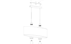 Pasteri Taklampa 75cm Grå/Nickel