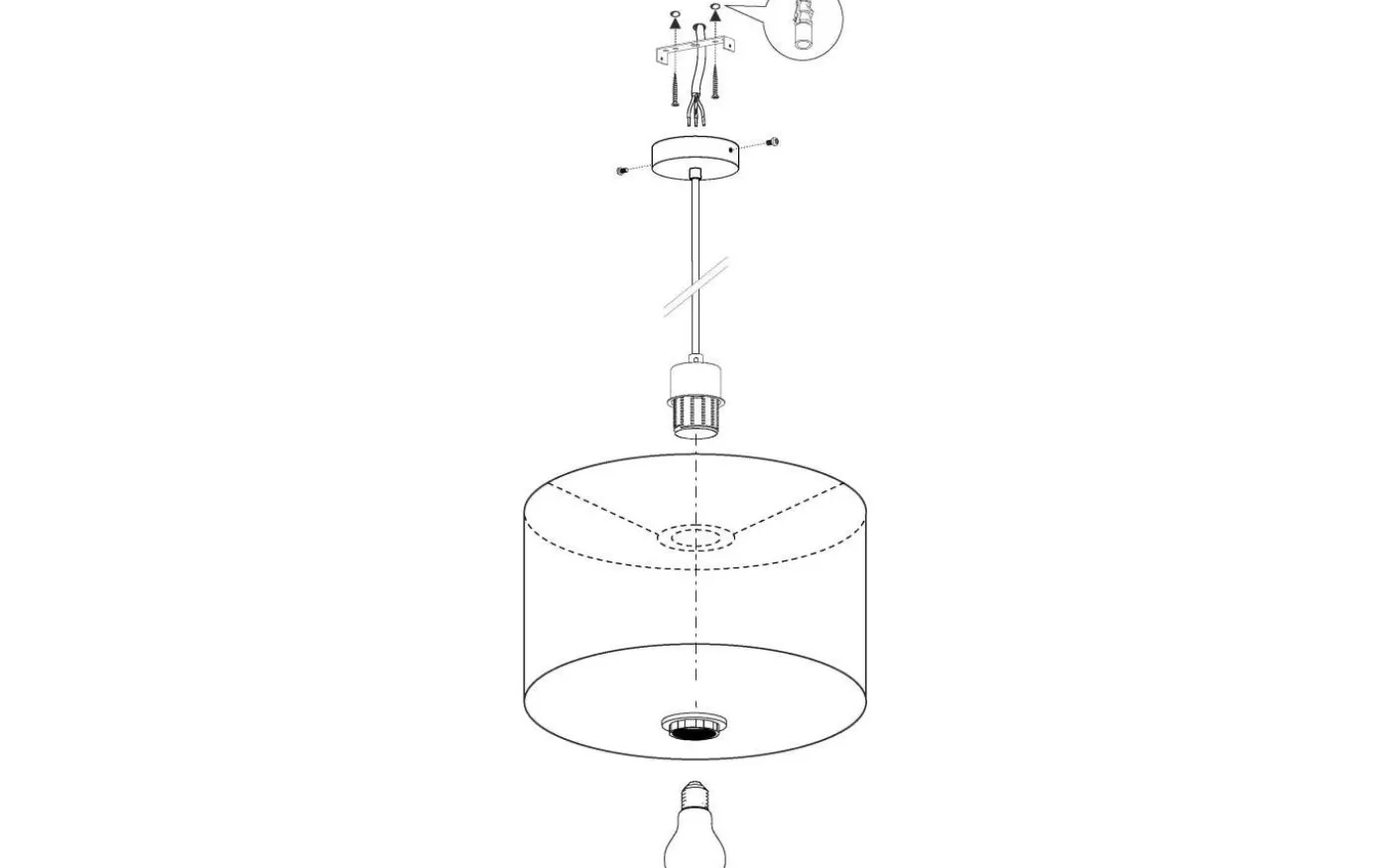 Pasteri Taklampa 53cm Grå/Nickel