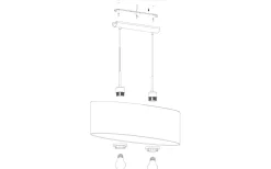 Pasteri Taklampa 100cm Grå/Nickel