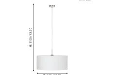 Pasteri Taklampa 53cm Vit/Nickel