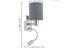 Pasteri Vägglampa LED 3000K 3,5W Nickel/Grå