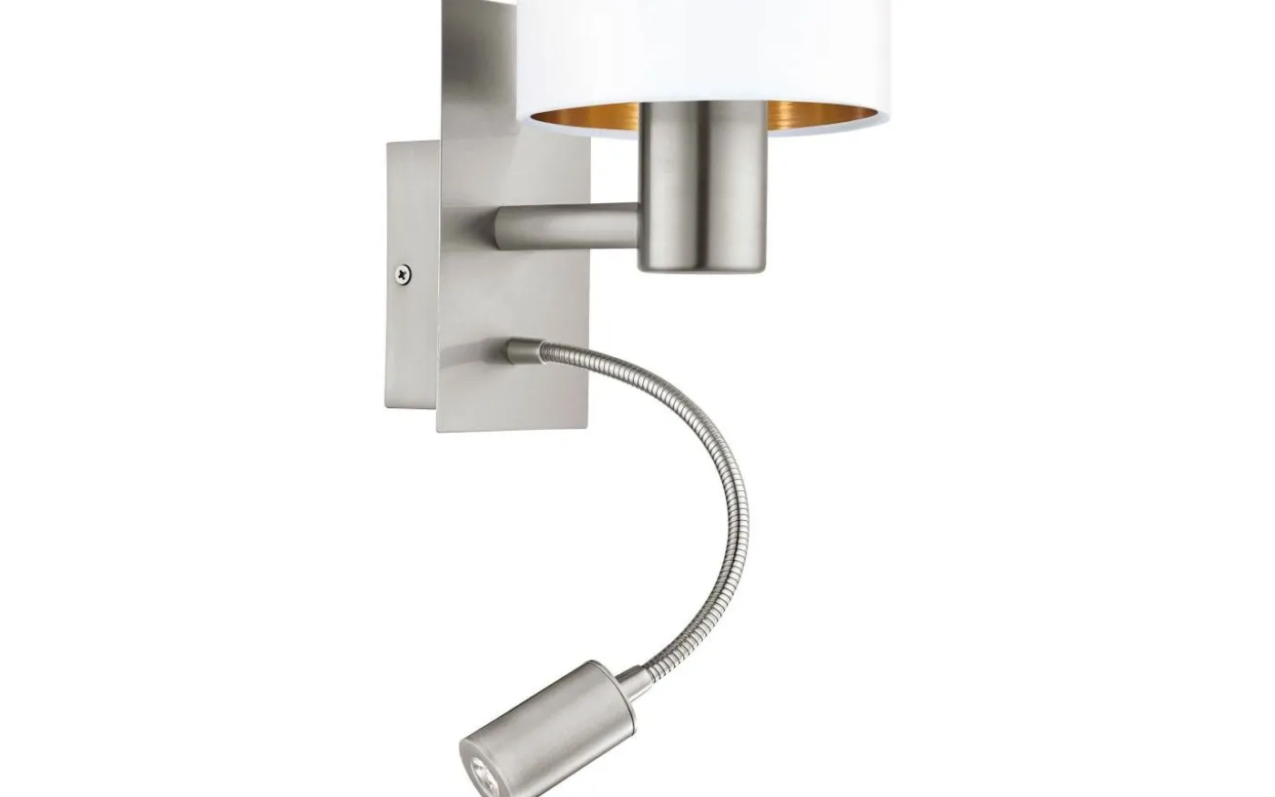 Pasteri Vägglampa LED 3000K 3,5W Nickel/Vit Koppar insida