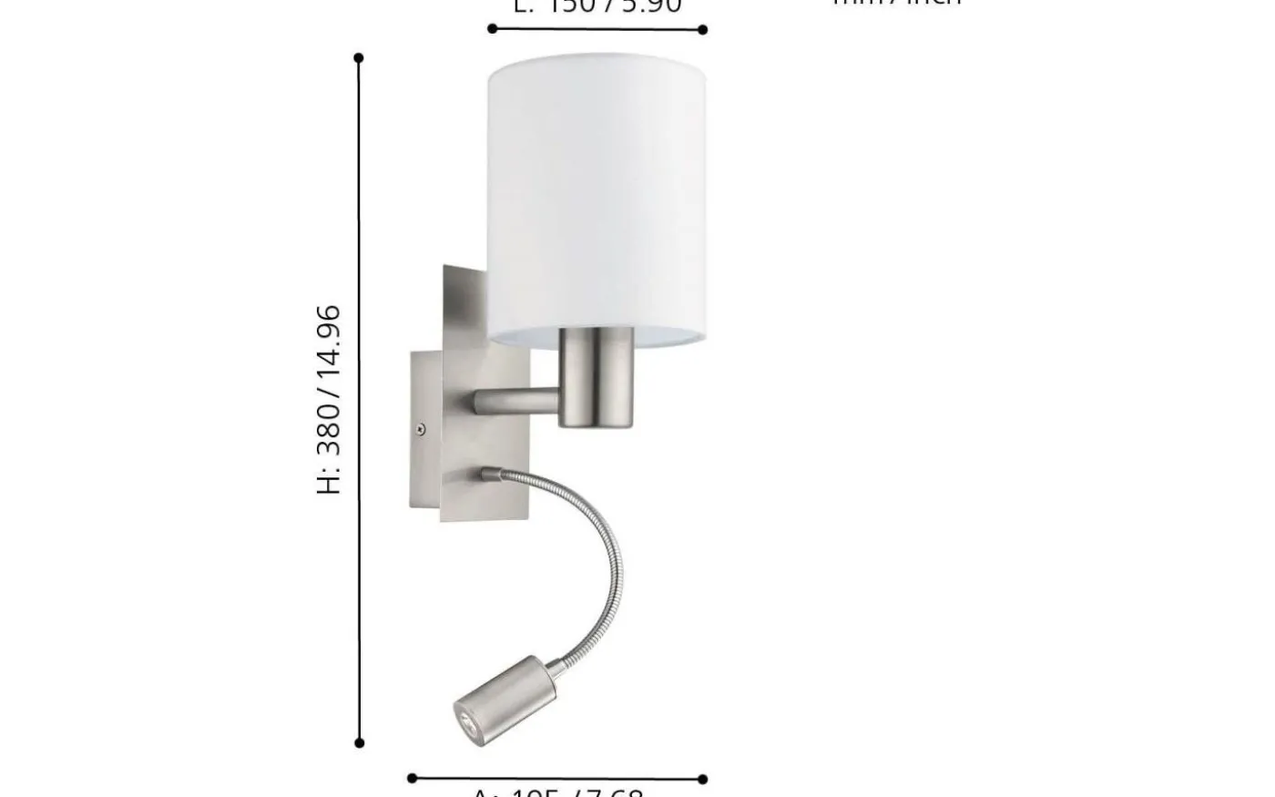 Pasteri Vägglampa LED 3000K 3,5W Nickel/Vit