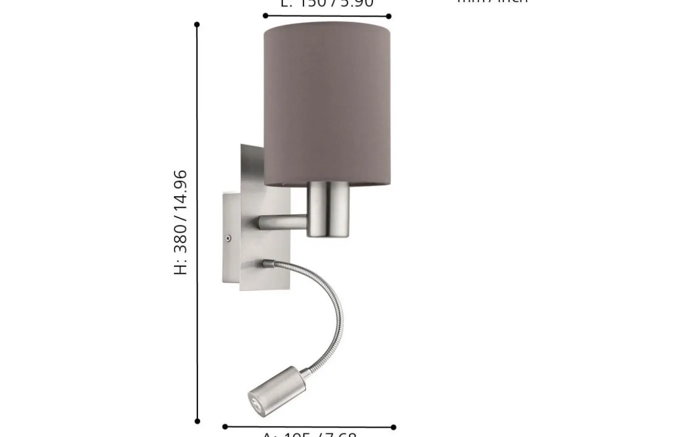 Pasteri Vägglampa LED 3000K 3,5W Nickel/Brun