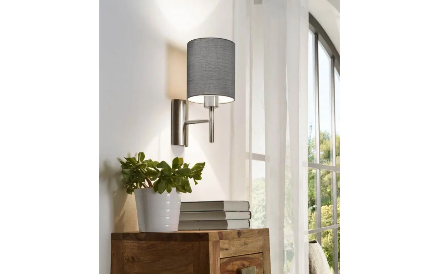 Pasteri Vägglampa Nickel/Grå