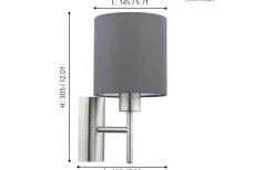 Pasteri Vägglampa Nickel/Grå