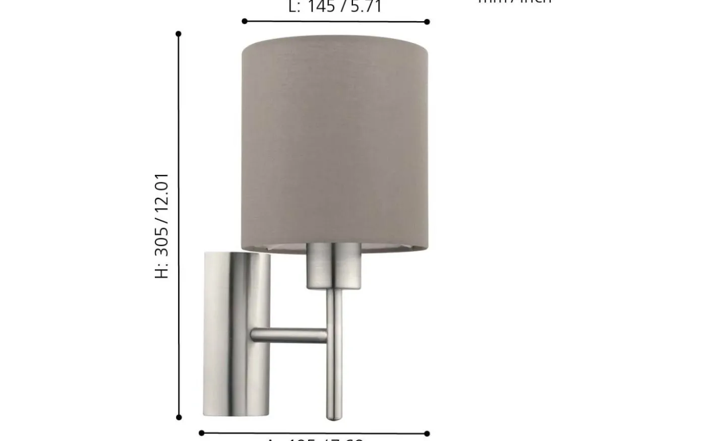 Pasteri Vägglampa Nickel/Taupe