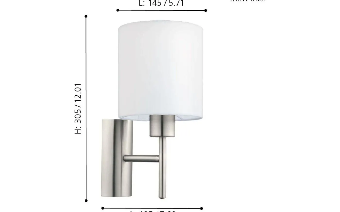 Pasteri Vägglampa Nickel/Vit