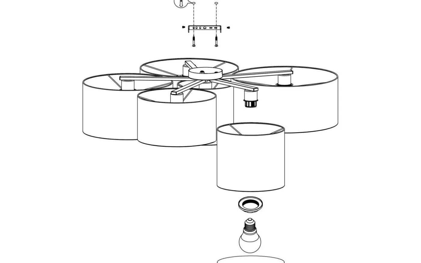 Pastore Plafond 99cm Svart