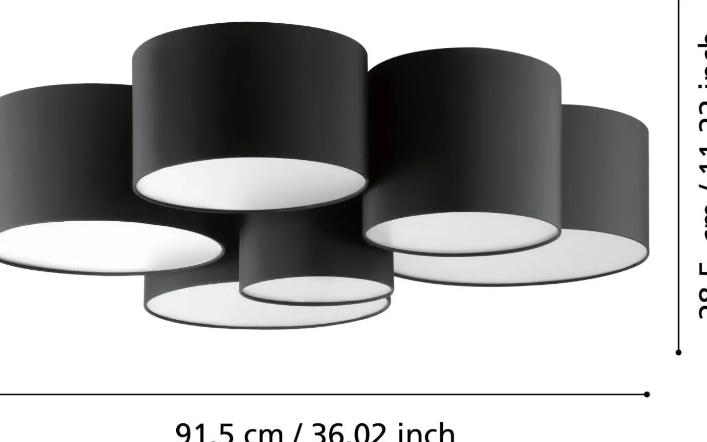 Pastore Plafond 99cm Svart