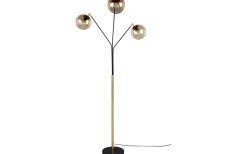 Paxton Golvlampa 3xE27 matt svart/guld