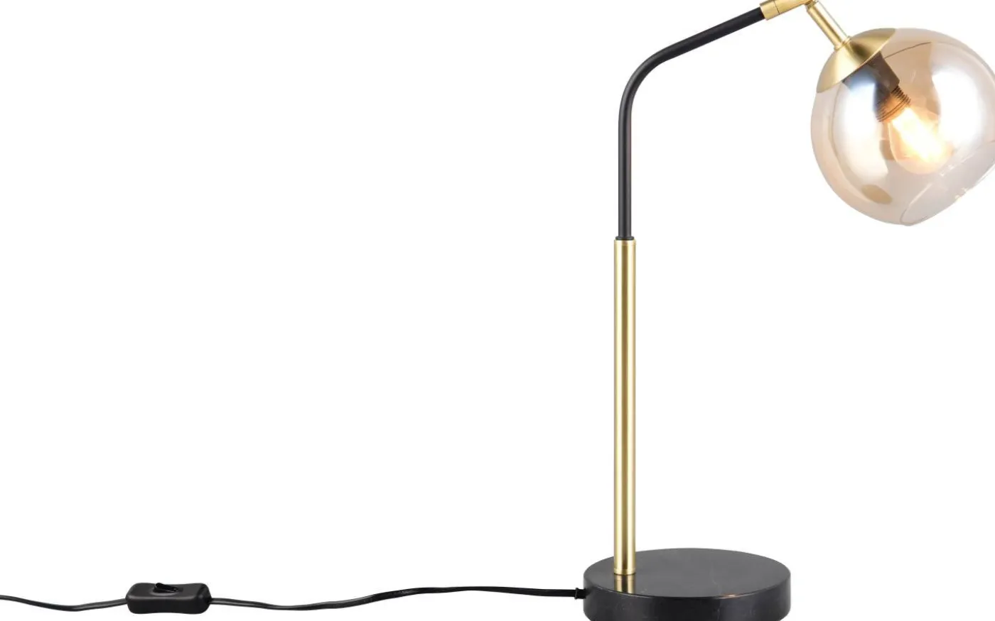 Paxton Skrivbordslampa E27 matt svart/guld