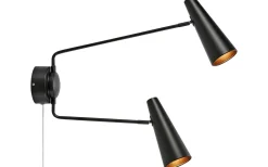 Peak Vägglampa Svart Dubbel