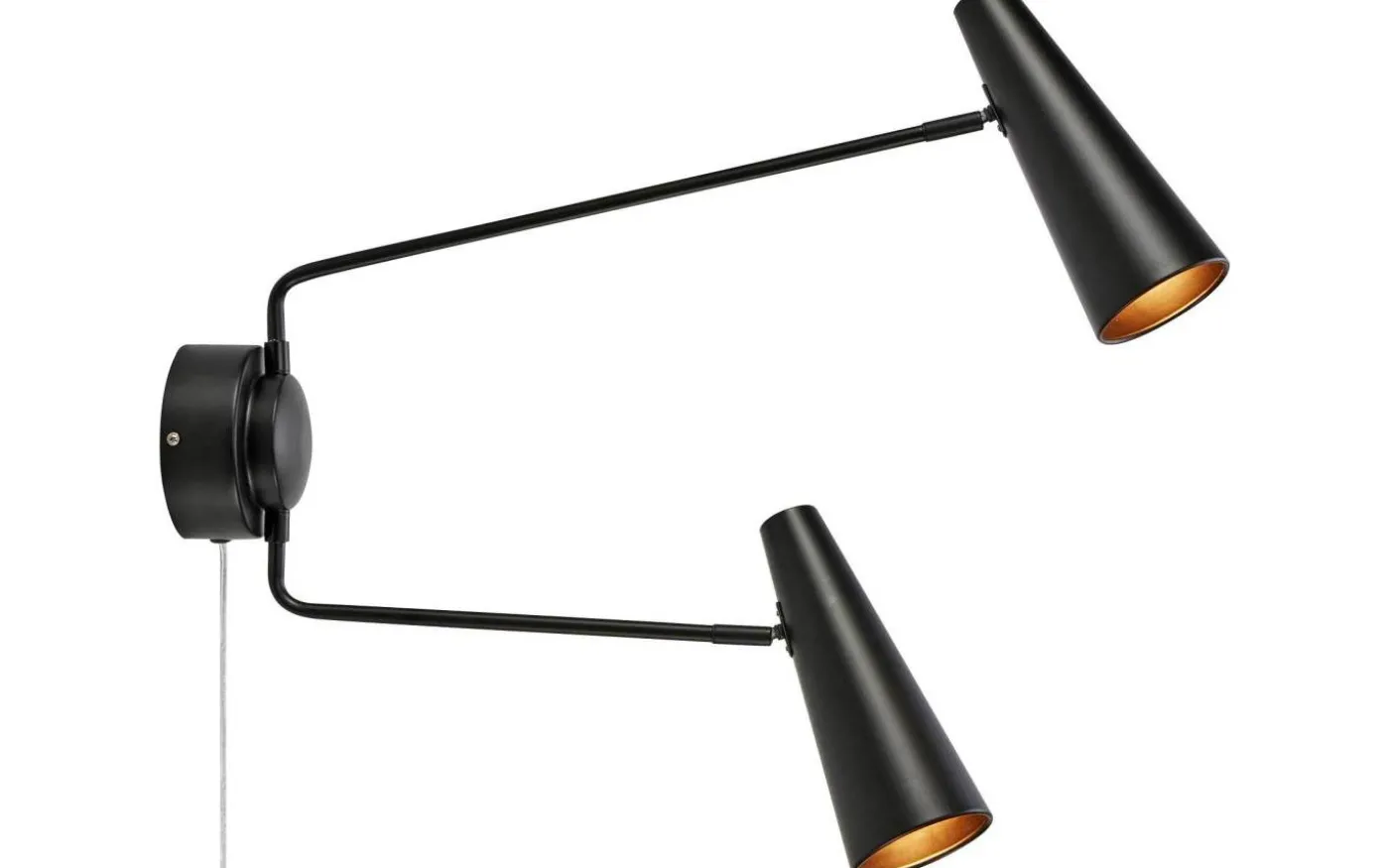 Peak Vägglampa Svart Dubbel