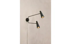 Peak Vägglampa Svart Dubbel