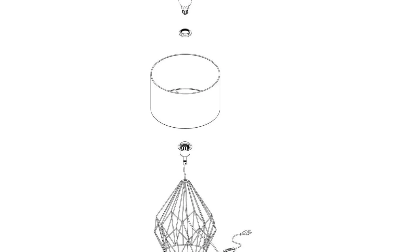Pedregal Bordslampa 65cm Krom/Vit