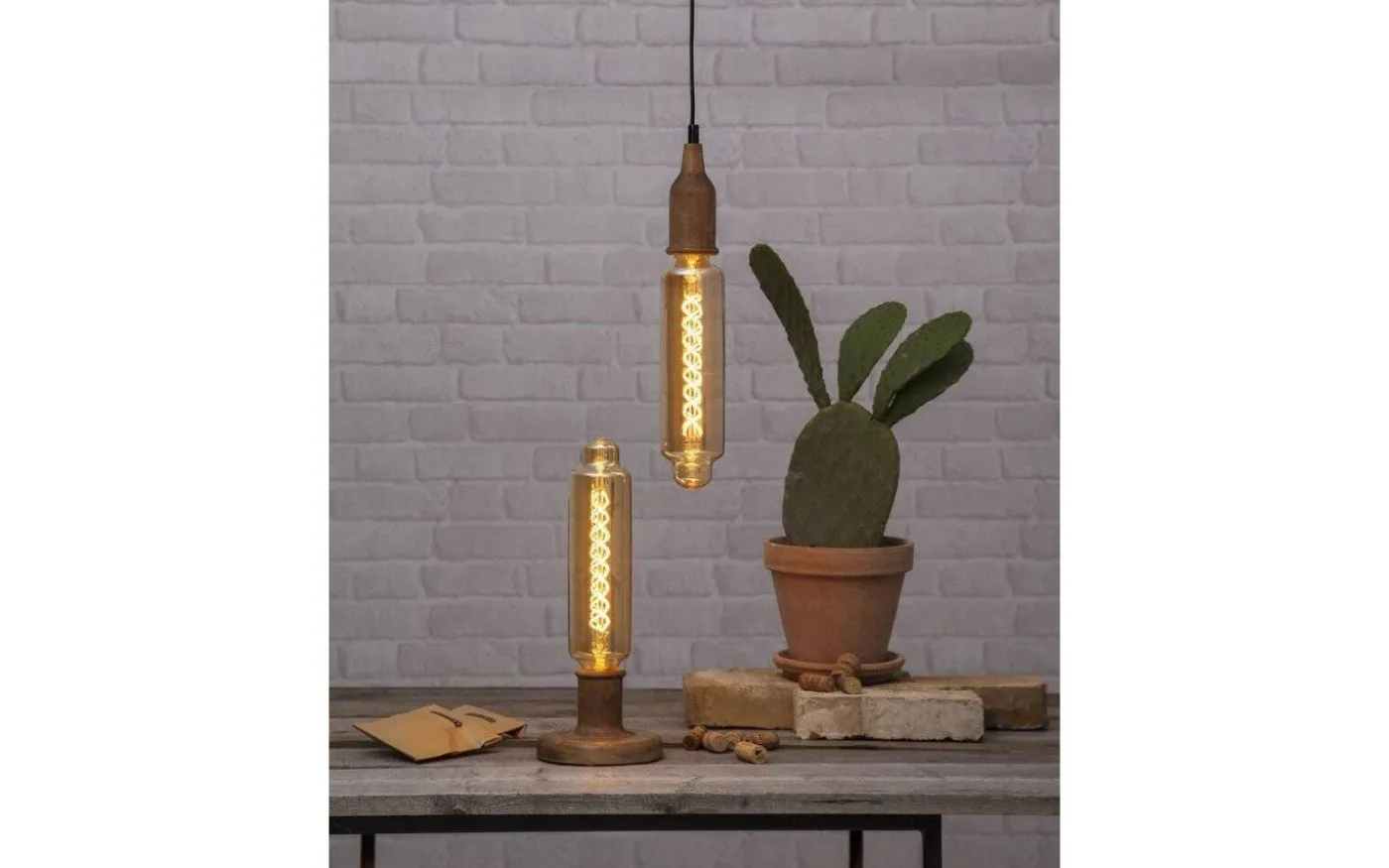 Pendel E27 Jojo Natur med svart textilkabel 3,5m