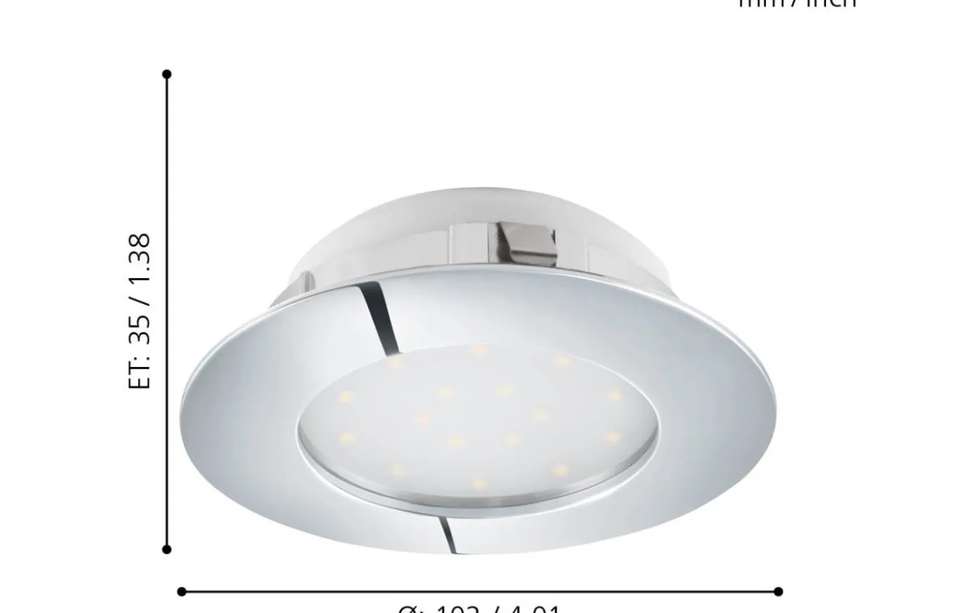 Peneto Spotlight LED 3000K 12W Krom IP44