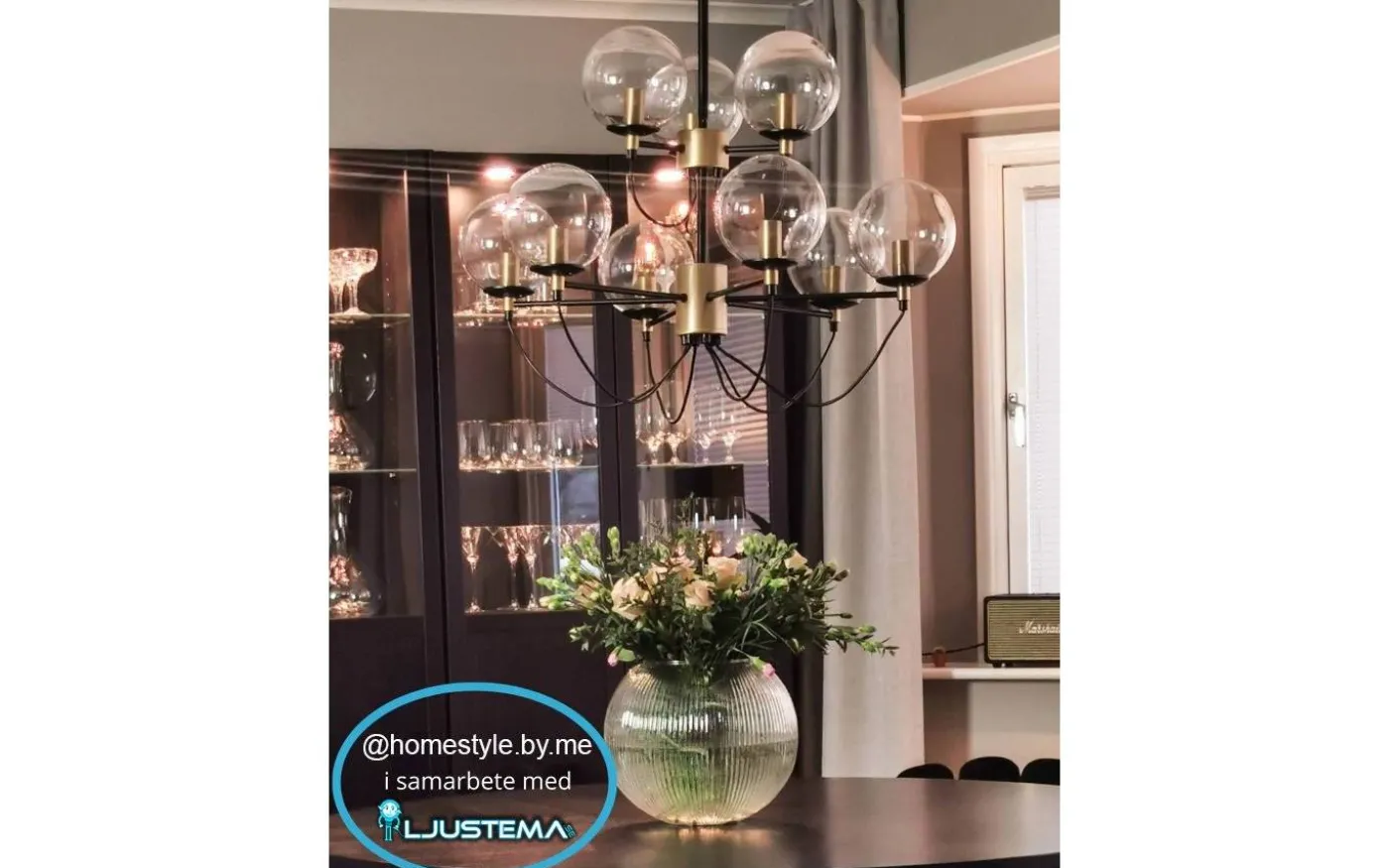 Perla 9 Taklampa 95cm Mässing