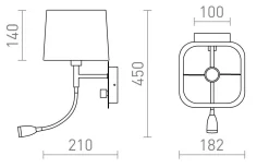 Perth Sänglampa Beige/Krom