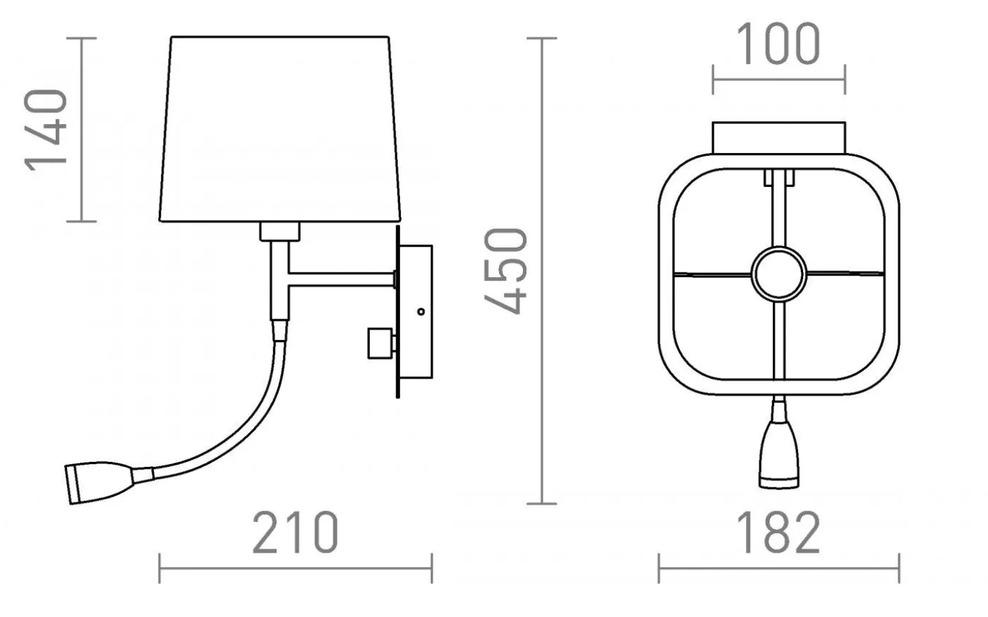 Perth Sänglampa Beige/Krom
