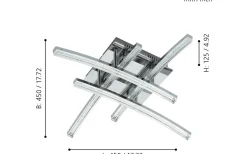 Pertini Plafond 45cm LED 3000K 17,2W Krom