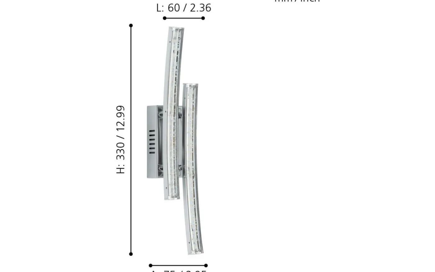 Pertini Plafond 33cm LED 3000K 6,6W Krom