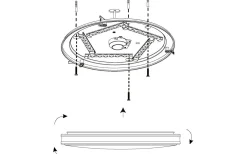 Pescaito Plafond 38cm LED 3000K 19,5W Svart/Guld