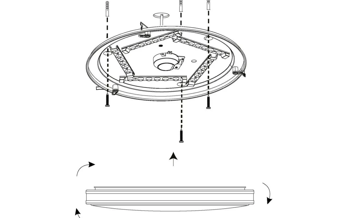 Pescaito Plafond 38cm LED 3000K 19,5W Svart/Guld