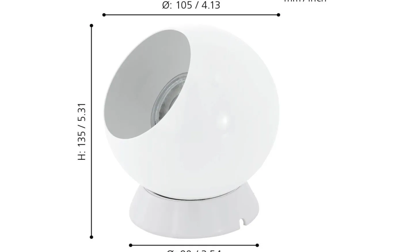Petto Bordslampa 14cm GU10 LED 3000K 3W Vit