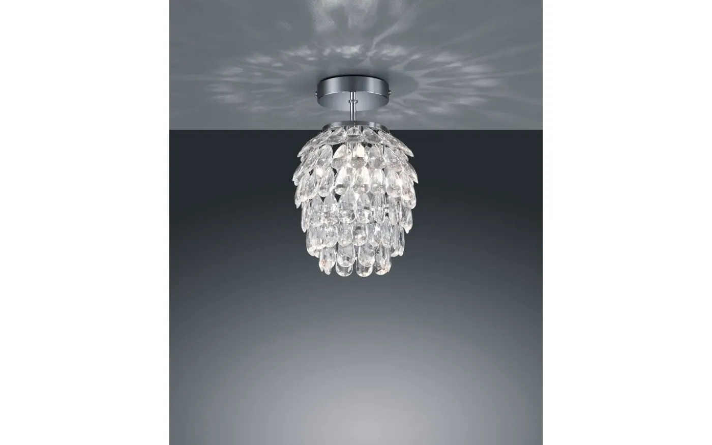 Petty Plafond 20cm E14 krom/transparent