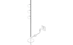Phianeros Golvlampa 140cm LED 3000K 12W Svart