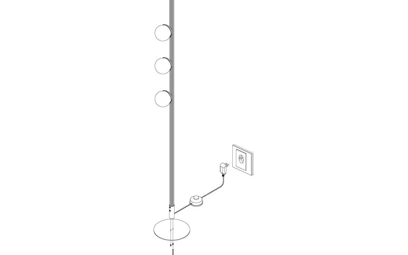 Phianeros Golvlampa 140cm LED 3000K 12W Svart