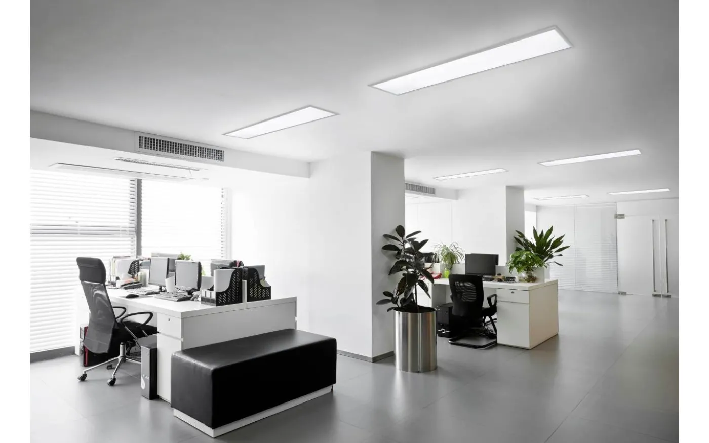 Phoenix Plafond LED 120x30cm borstad stål