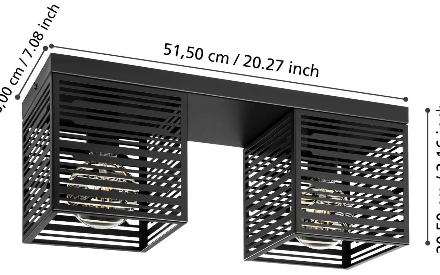 Piedritas Plafond 51,5cm Svart