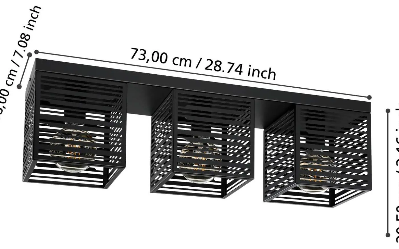 Piedritas Plafond 73cm Svart